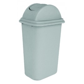 Trash Garbage Can Bin with Swing Lid - 10.25 gal  (47 L) - Light Grey