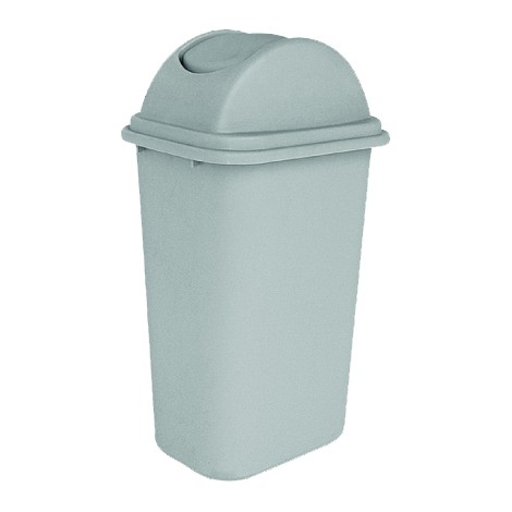 Trash Garbage Can Bin with Swing Lid - 10.25 gal  (47 L) - Light Grey