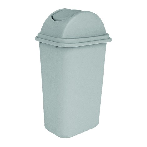 Poubelle avec couvercle pivotant - 10,25 gal (47 L) - grise pâle