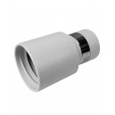 1 3/8 End Cuff Starter with Metal Band for Central Vac Inlet - Grey