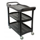 Chariot de service / utilitaire - 3 tablettes - 4 roues pivotantes - Rubbermaid - noir