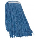 Synthetic String Mop Replacement Head - Extra Large (32 oz / 907 g) - with Narrow Strips and Looped End - Blue
