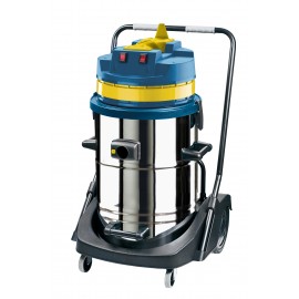 Commercial Wet & Dry Vacuum - Capacity of 18,5 gal (70 L) - Metal Tank on Trolley - Electrical Outlet for Power Nozzle - 8' Hose - Metal Wands - Brushes and Accessories Included -  IPS ASDO09914