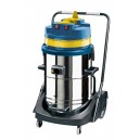 Commercial Wet & Dry Vacuum - Capacity of 20 gal (76 L) - Metal Tank on Trolley - Electrical Outlet for Power Nozzle - 8' Hose - Metal Wands - Brushes and Accessories Included -  IPS ASDO09914
