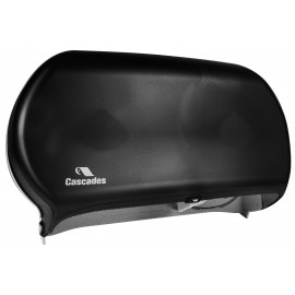 Distributrice double de papier hygiénique pour rouleau standard - noir translucide