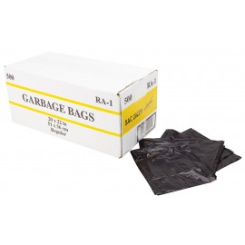 Commercial Garbage / Trash Bags - Regular - 20" x 22" (50.8 cm x 55.8 cm) - Black - Box of 500
