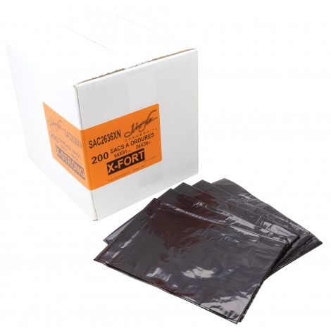 Commercial Garbage / Trash  Bags - Extra Strong - 26" x 36" (66 cm x 91.6 cm) - Black - Box of 200