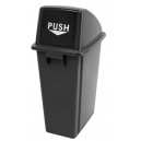 Trash Garbage Can Bin with Domed Lid - 16 gal (60 L) - BIN60P - Black