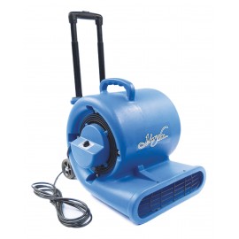 Portable Floor Blower / Fan / Floor Dryer - Johnny Vac - Fan Diameter 9.5" (24 cm) - 3 Speeds with Telescopic Handle and Wheels - Blue