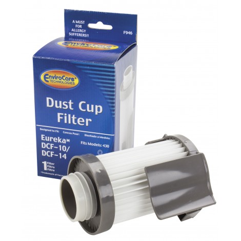 Filtre cartouche complet du récipent à poussière Eureka DCF10/DCF14 pour aspirateur vertical 430 - F946