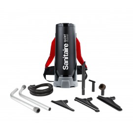 Commercial Back Pack Vacuum by Sanitary Quiet - 1380 Watts Motor - 10L Capacity - Noise Level of 62.5 dB