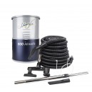 Central Vacuum Johnny Vac - JV600C30 - Silent - Compact - 600 Airwatts - 3 gal (12 L) Tank Capacity - Wall Mount Bracket - HEPA Bag - Foam Filter - 30' (9 m) Hose - Accessories Kit