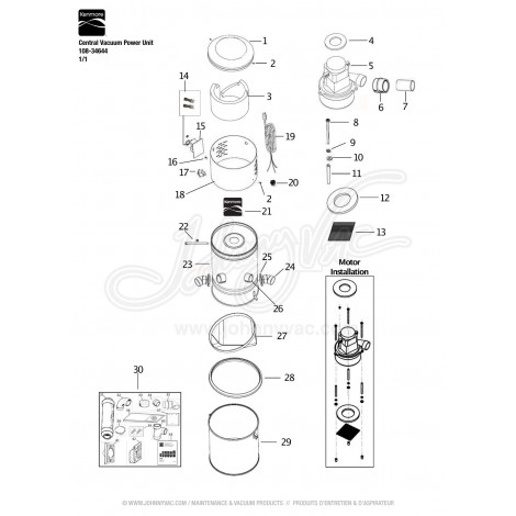 Kenmore Central Vacuum Power Unit 108-34644