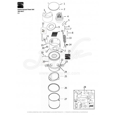 Kenmore Central Vacuum Power Unit 108-34417