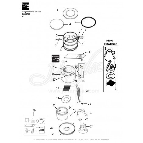 Kenmore Compact Central Vacuum 108-34542