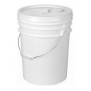 Seau en plastique - 6 gallons (20 litres) - avec couvercle - blanc