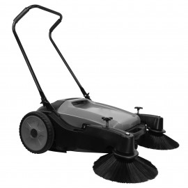 Manual Floor Sweeper - Johnny Vac - 32" (81.3 cm) Cleaning Path -  2 Side Brushes - Tank of 10.5 gal (40 L)