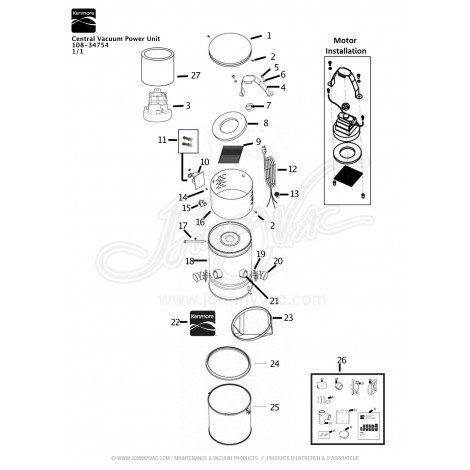 Kenmore Central Vacuum Kit 108-34750