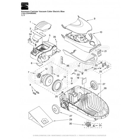 Kenmore Canister Vacuum 116.22040600C