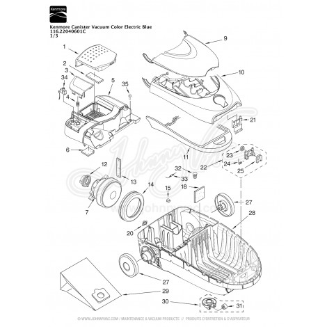 Kenmore Canister Vacuum 116.22040601C