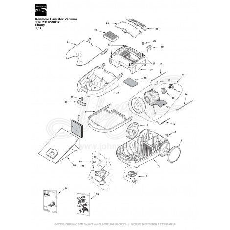 Kenmore Canister Vacuum 116.23195901C