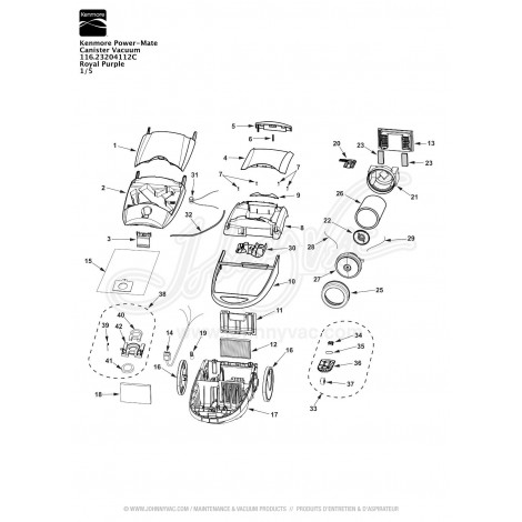 Kenmore Power-Mate Canister Vacuum 116.23204112C