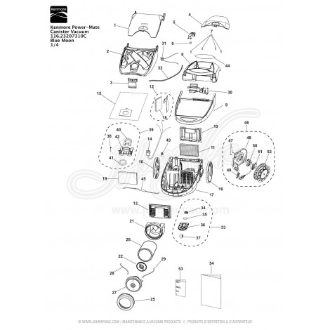 Kenmore Power-Mate Canister Vacuum 116.23207310C