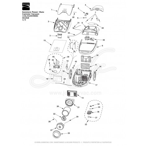 Kenmore Power-Mate Canister Vacuum 116.23285900C