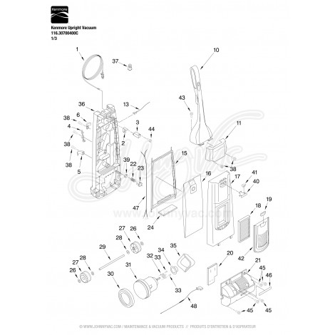 Kenmore Upright Vacuum 116.30700400C