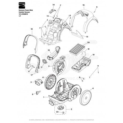 Kenmore Canister Vacuum 151.23450610