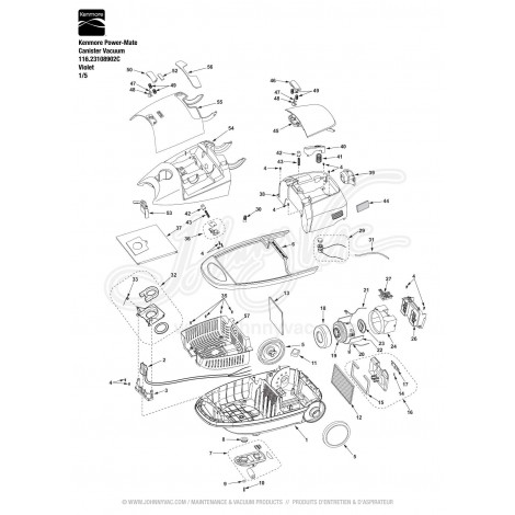 Kenmore Power-Mate Canister Vacuum 116.23108902C