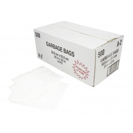 Commercial Garbage / Trash Bags - Regular - 20" x 22" (50.8 cm x 55.8 cm) - White - Box of 500