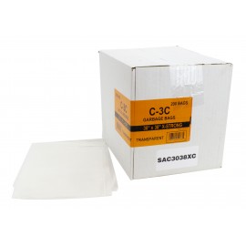 Commercial Garbage / Trash Bags - Extra Strong - 30" x 38" (76.2 cm x 96.5 cm) - Clear - Box of 200