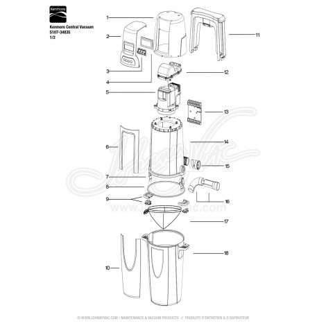 Kenmore Central Vacuum S107-34835