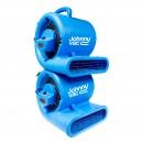 Ventilateur de plancher / souffleur -  Johnny Vac - diamètre ventilateur 25 cm - 3 vitesses - avec poignée - barre d'alimentation électrique intégrée - bleu