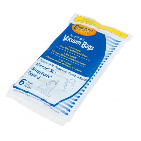 MICROFILTER VACUUM BAGS - RICCAR/ SIMPLICITY SL - PKG/6