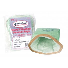 Microfilter Bag for Proteam, Super Coach Pro 6, Intercept and Go Free Backpack Vacuum - Pack of 10 Bags - Envirocare ECC331