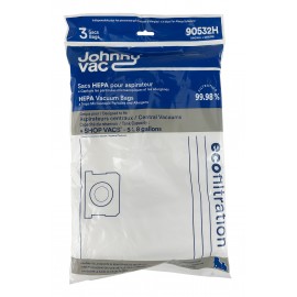 Sac microfiltre HEPA pour aspirateur Shop Vac avec capacité du réservoir de 22,7 L à 36,4 L (5 à 8 gallons) - paquet de 3 sacs - 90671