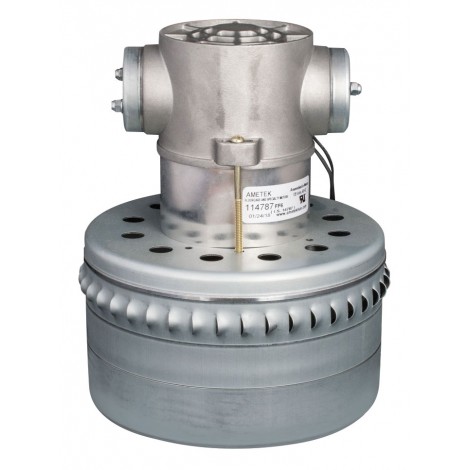Bypass Vacuum Motor - 7.5" dia - 3 Fans - 120 V - 11.3 A - 1205 W - 359 Airwatts - 88.1"  Water Lift - 126.4 CFM - Lamb / Ametek 114787