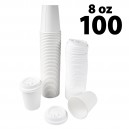 Gobelets et couverts 100 pour boissons chaudes - 8 oz - Ecologique