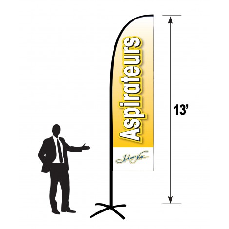 COMMERCIAL BANNER KIT  2,75' X 13"  WITH FRENCH INSCRIPTION: ASPIRATEURS