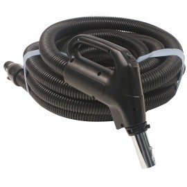 Hose for Central Vacuum - 25' (7 m) - 1 3/8" (35 mm) dia - Grey - Gas Pump Handle - On/Off Button - Plastiflex XE130138025FU