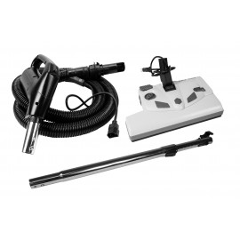 AS6 Electric Kit - Electrical Black Hose for Vacuum ( 8' (2,43 m) - 14" Power Nozzle White Color Lindhaus LH6114 - Telescopic Wand with Quick Connect
