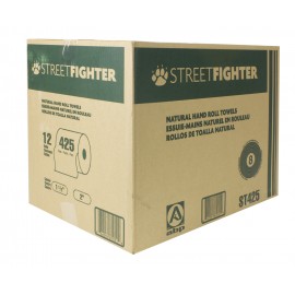 Paper Hand Towel - Roll of 425' (129.5 m) - Box of 12 Rolls - Brown - Streetfighter ABP ST425