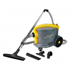 Aspirateur chariot commercial - Johnny Vac - robuste - outils à bord - sac en papier - gris et jaune - Ghibli AS6 D12