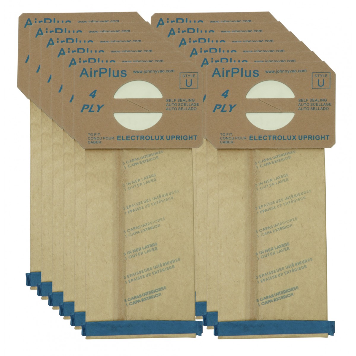Sac en papier pour aspirateur vertical Electrolux - style U - paquet de 12  sacs