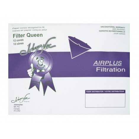 Sac de papier en forme de cône pour aspirateur Filter Queen - paquet de 12 sacs + 2 filtres moteur - Envirocare 200JV