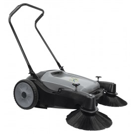 Balai mécanique manuel - Johnny Vac - 32" (81,3 cm) de largeur de nettoyage - 2 brosses latérales - capacité du réservoir 10,5 gal (40 L)