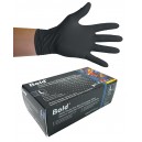 Nitrile Disposable Gloves - Large - 5 mm - Powder-Free - Textured - Bold - Black - Aurelia 73998 - Box of 100