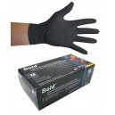 Nitrile Disposable Gloves - Medium - 5 mm - Powder-Free - Textured - Bold - Black - Aurelia 73997 - Box of 100